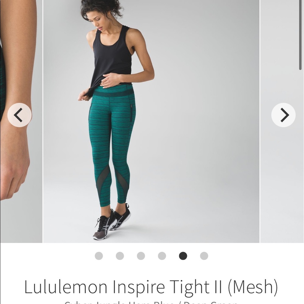 Lululemon inspire tight, jungle green size 4
